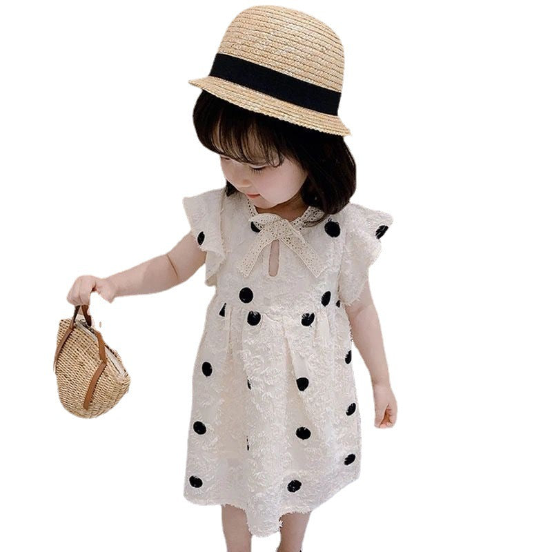 Marktox girls' off-white summer dress, back view
