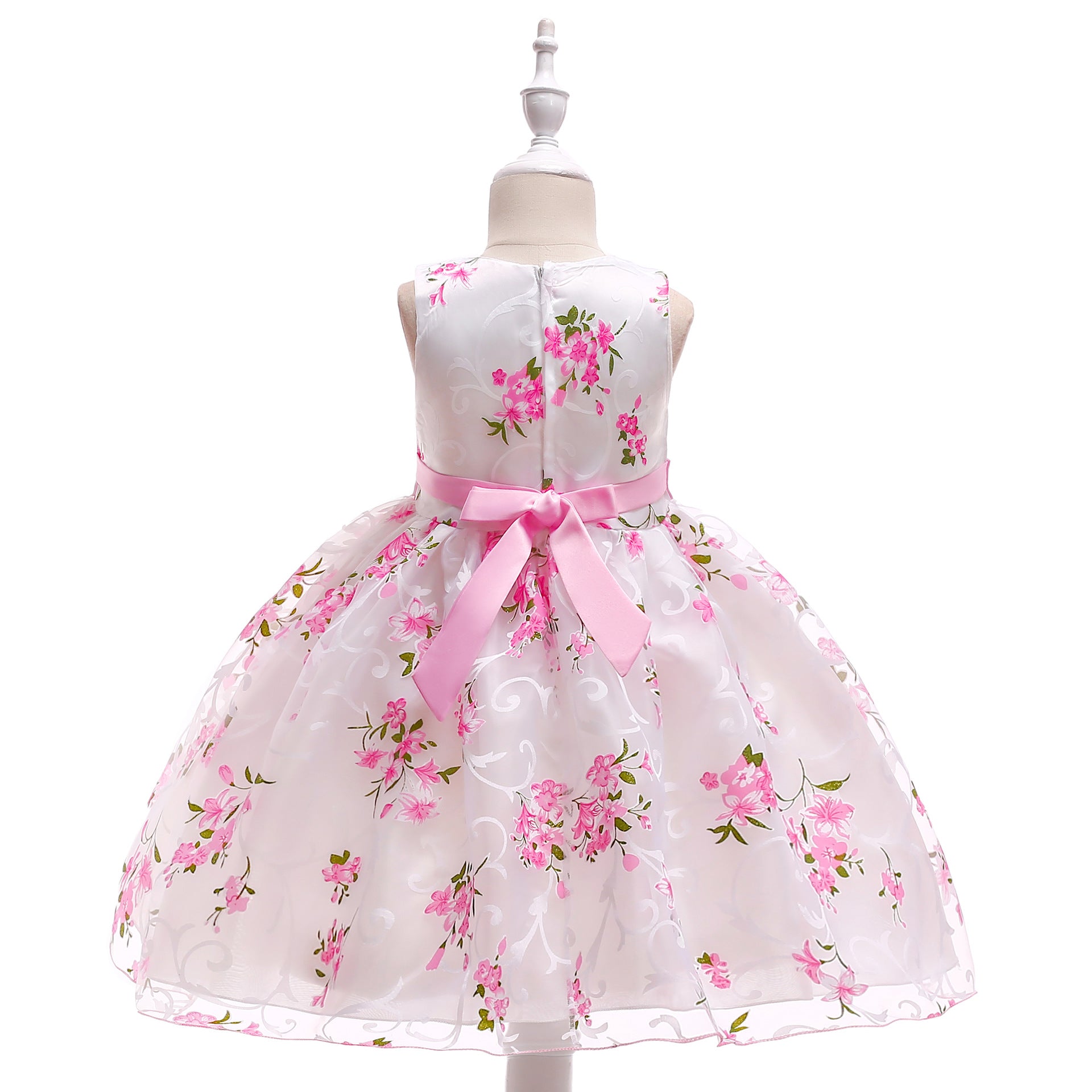 Detail of the bodice on the Marktox girls' tulle flower girl dress