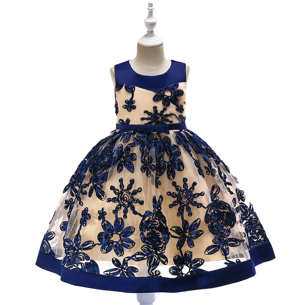Back view of the Marktox girls' applique princess dress