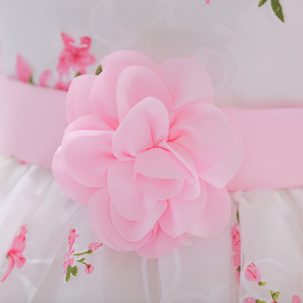 Back view of the Marktox girls' tulle flower girl dress