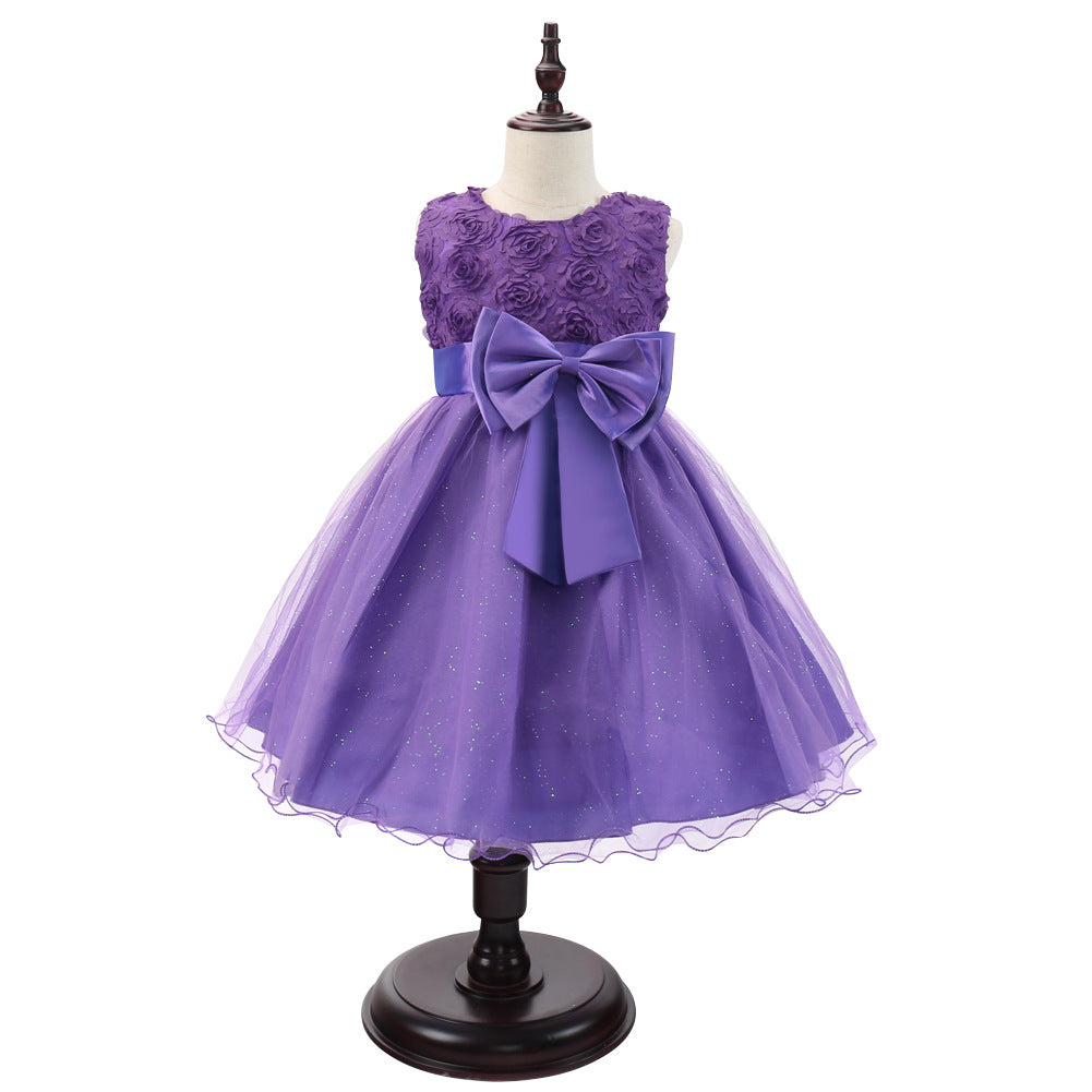 Marktox girls' full-skirt party dress in purple, sizes 2T to 6T
