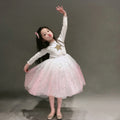 Marktox girls' metallic star print long-sleeve dress in pink, sizes 2T to 6T