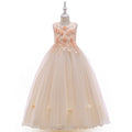 Marktox girls' sleeveless pleated gown in champagne, sizes 5T to 6T