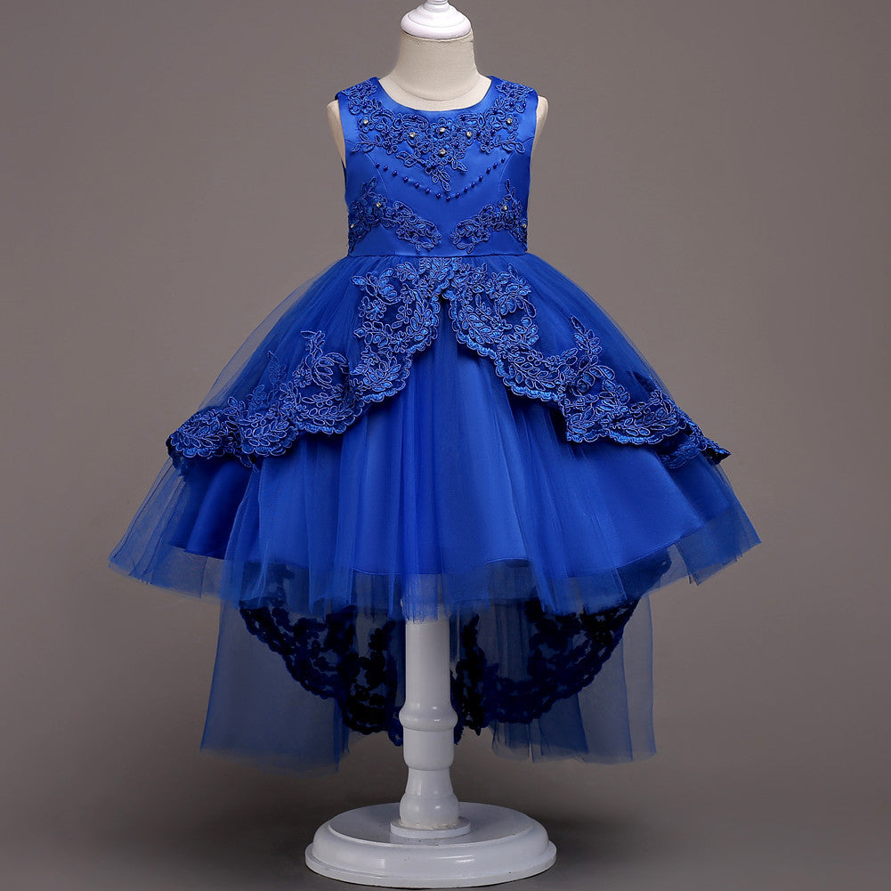 Girls' tiered mesh princess dress shown full length