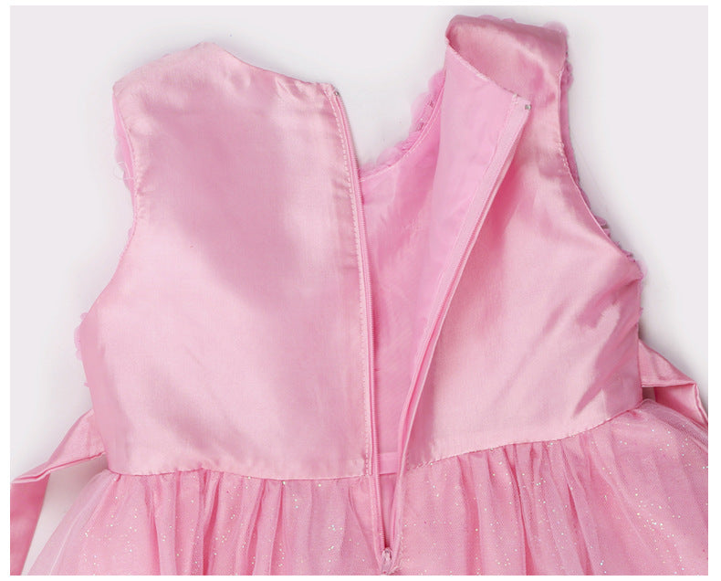 Detail of the bodice and neckline on the Marktox girls' party dress