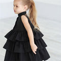 Marktox girls' sleeveless solid colour dress in black, sizes 3T to 6T