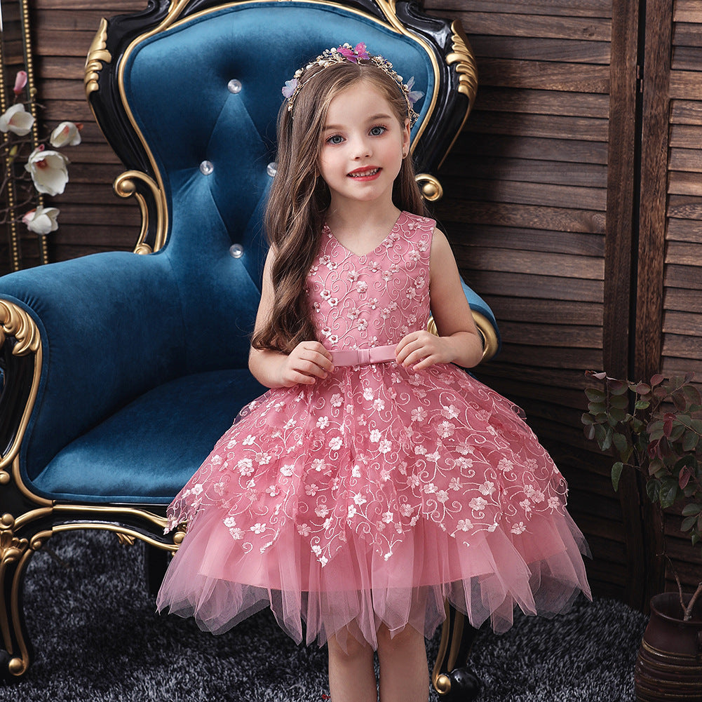 Marktox girls' lace bodice princess dress in blue, sizes 2T to 5T
