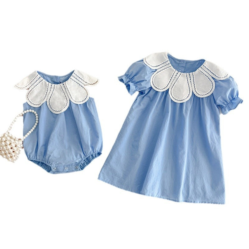 Marktox girls' sleeveless cotton dress, back view
