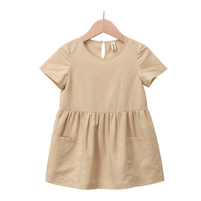 Detail of the bodice on the Marktox girls' cotton a-line birthday dress