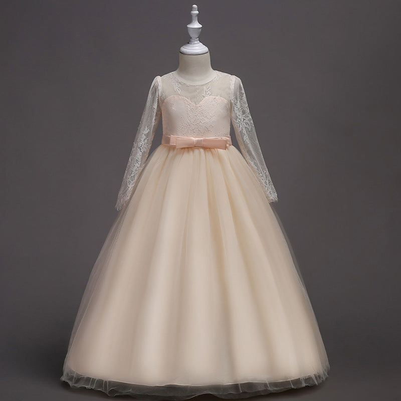 Marktox girls' long flower girl dress shown on a child