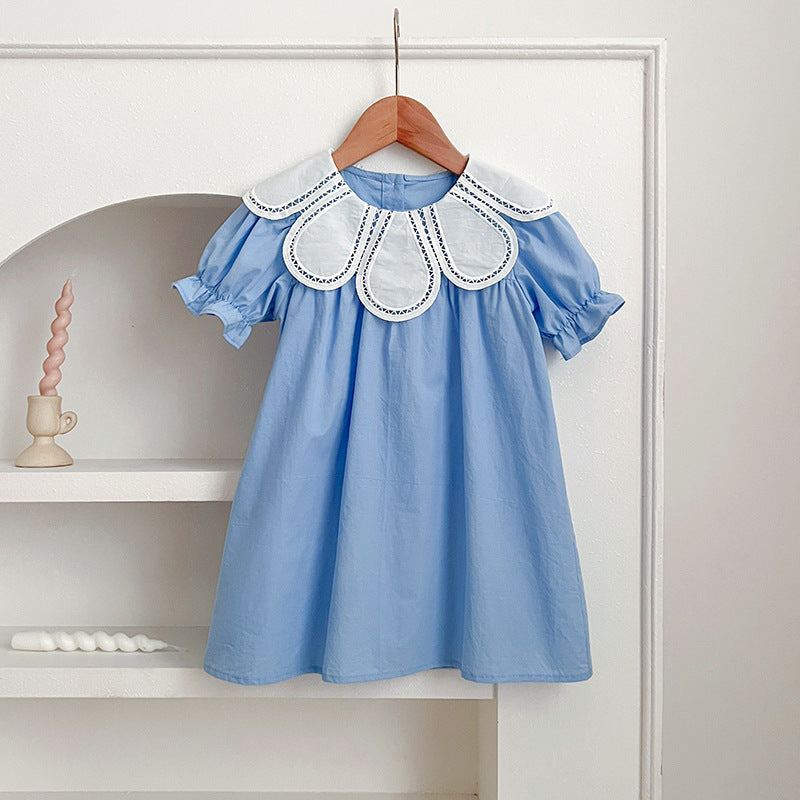 Marktox girls' sleeveless cotton dress in blue, sizes 2T to 6T
