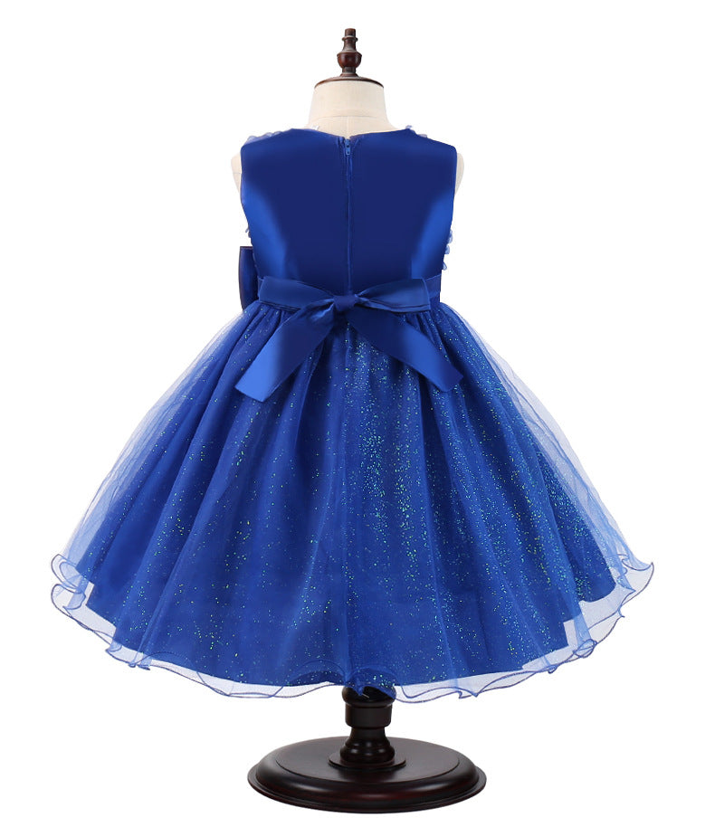 Marktox girls' full-skirt party dress shown full length on a child
