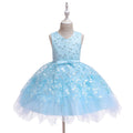 Close view of the fabric on the Marktox girls' lace bodice princess dress