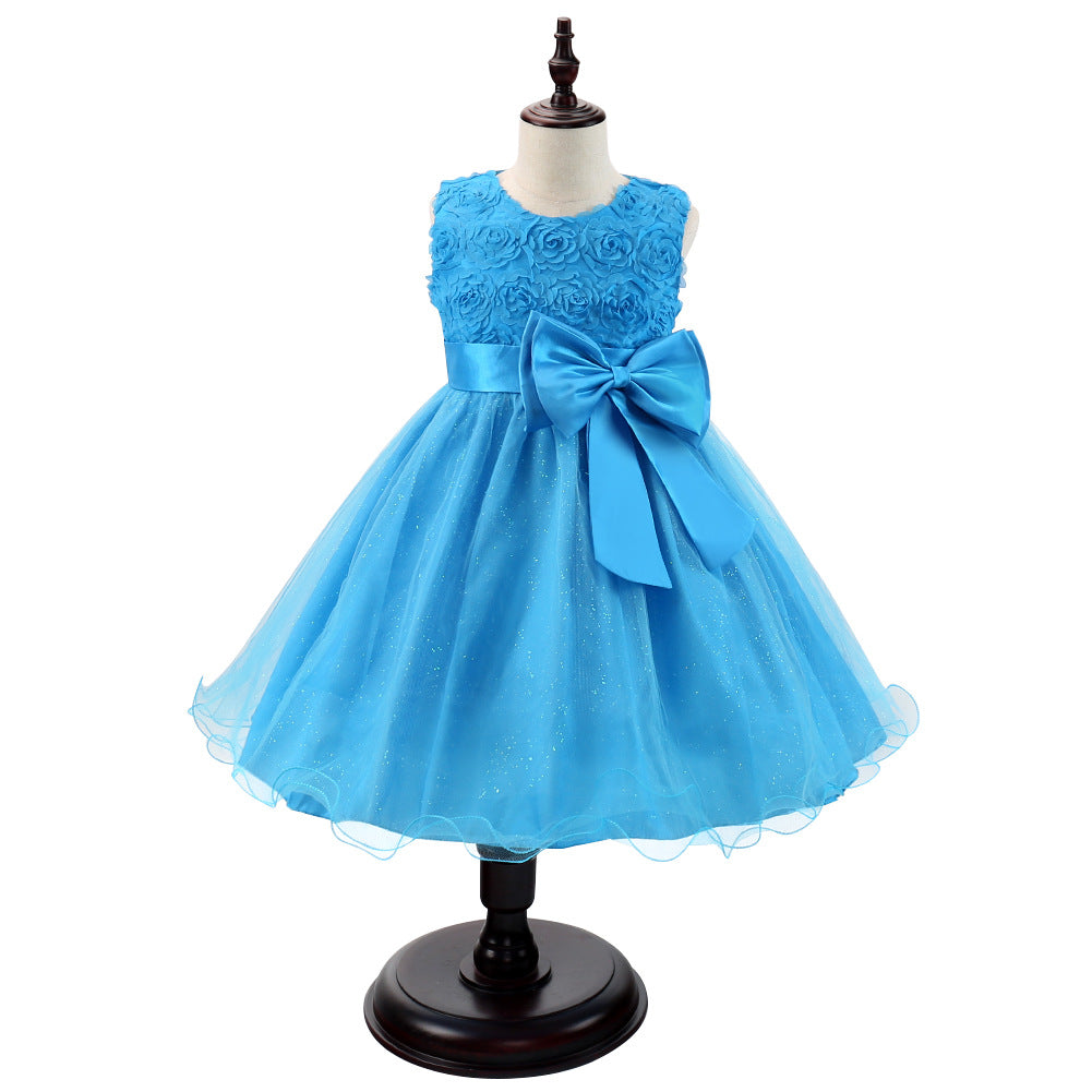 Marktox girls' full-skirt party dress in blue, sizes 2T to 6T