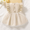 Girls' apricot cotton summer dress shown full length