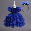 Detail of the bodice on the Marktox girls' sequin tutu party dress