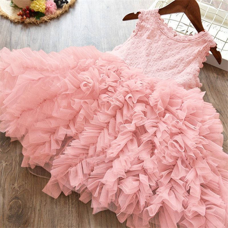 Marktox girls' long-sleeve lace dress in light pink, sizes 2T to 6T