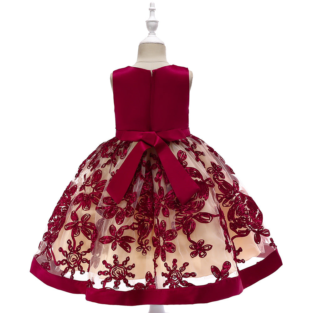 Marktox girls' applique princess dress in pink, sizes 4T to 6T