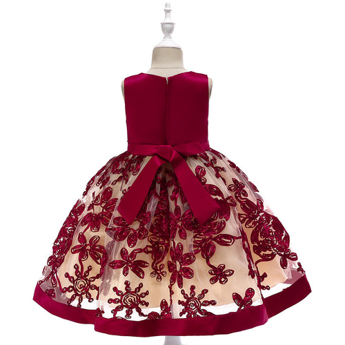 Marktox girls' applique princess dress in pink, sizes 4T to 6T