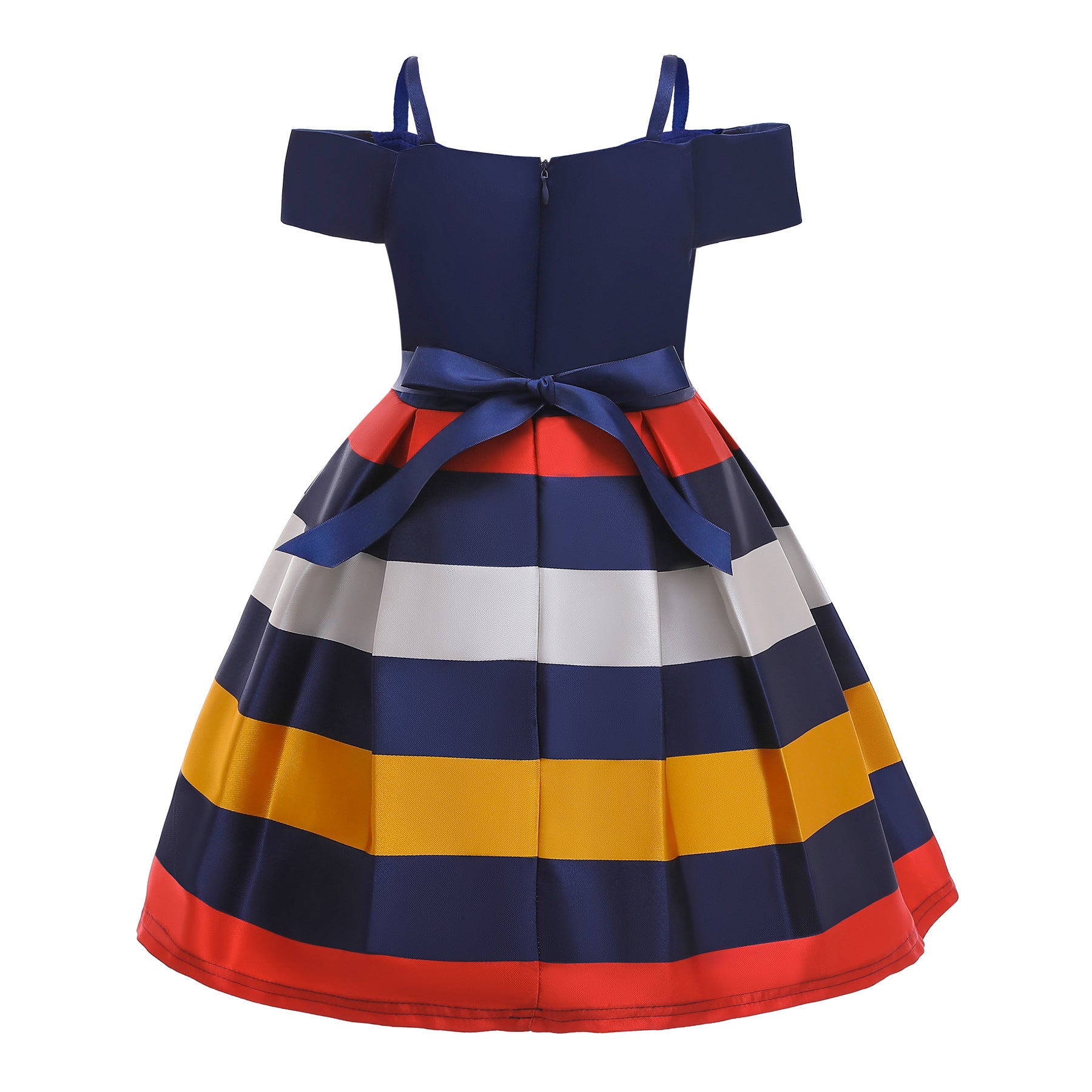Girls' striped cami summer dress shown on a child