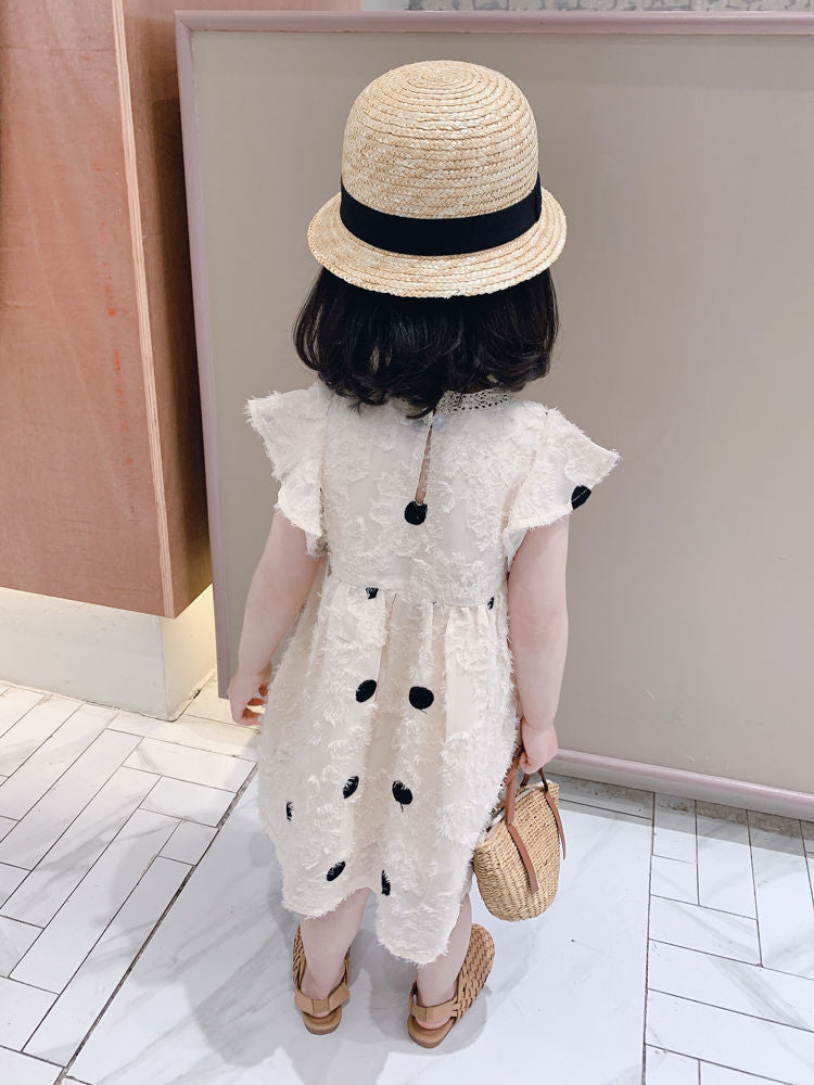Marktox girls' off-white cotton summer dress styled for warm weather