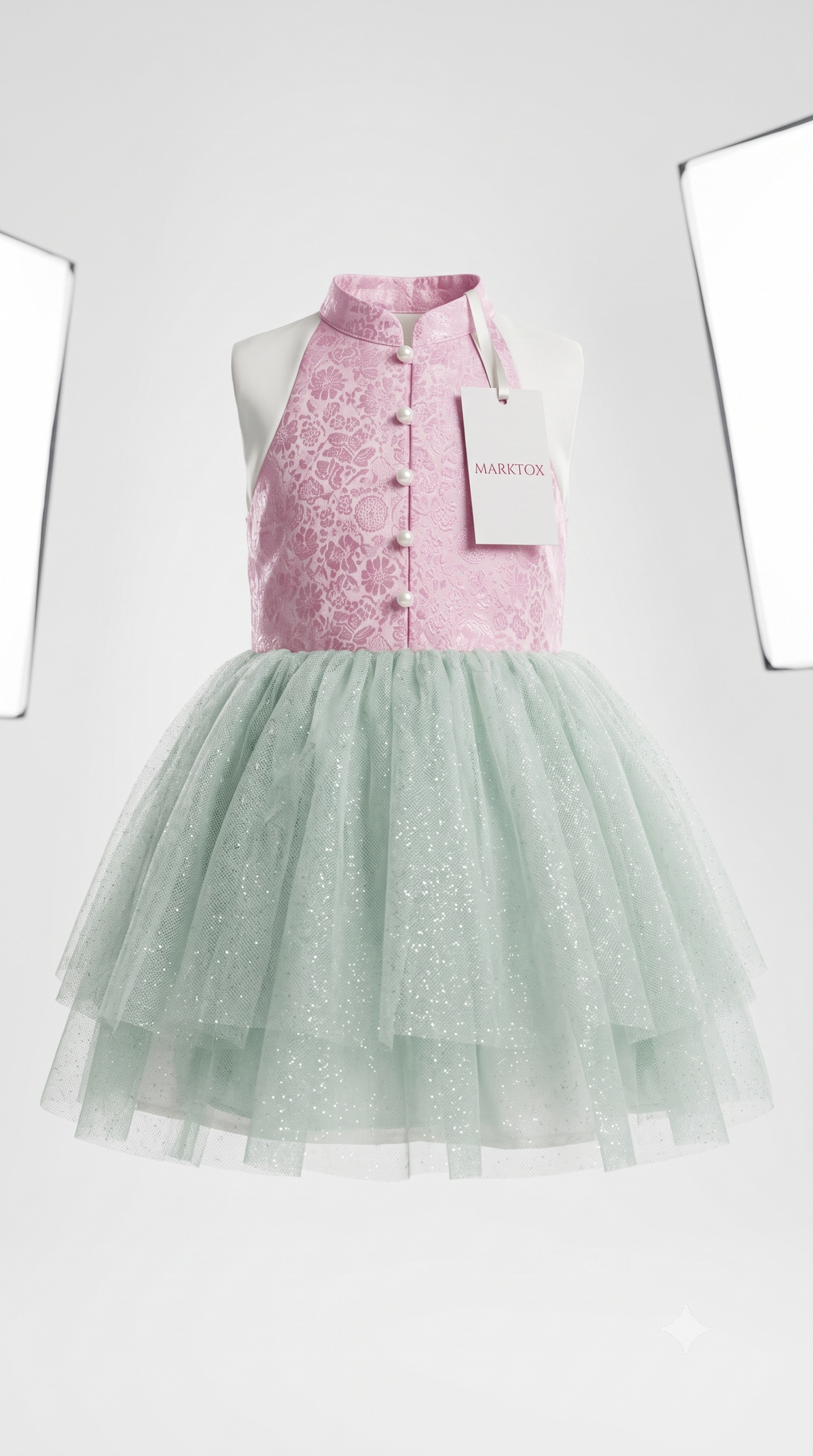 MARKTOX Glitter Tulle Princess Dress – Luxury Jacquard Party Gown