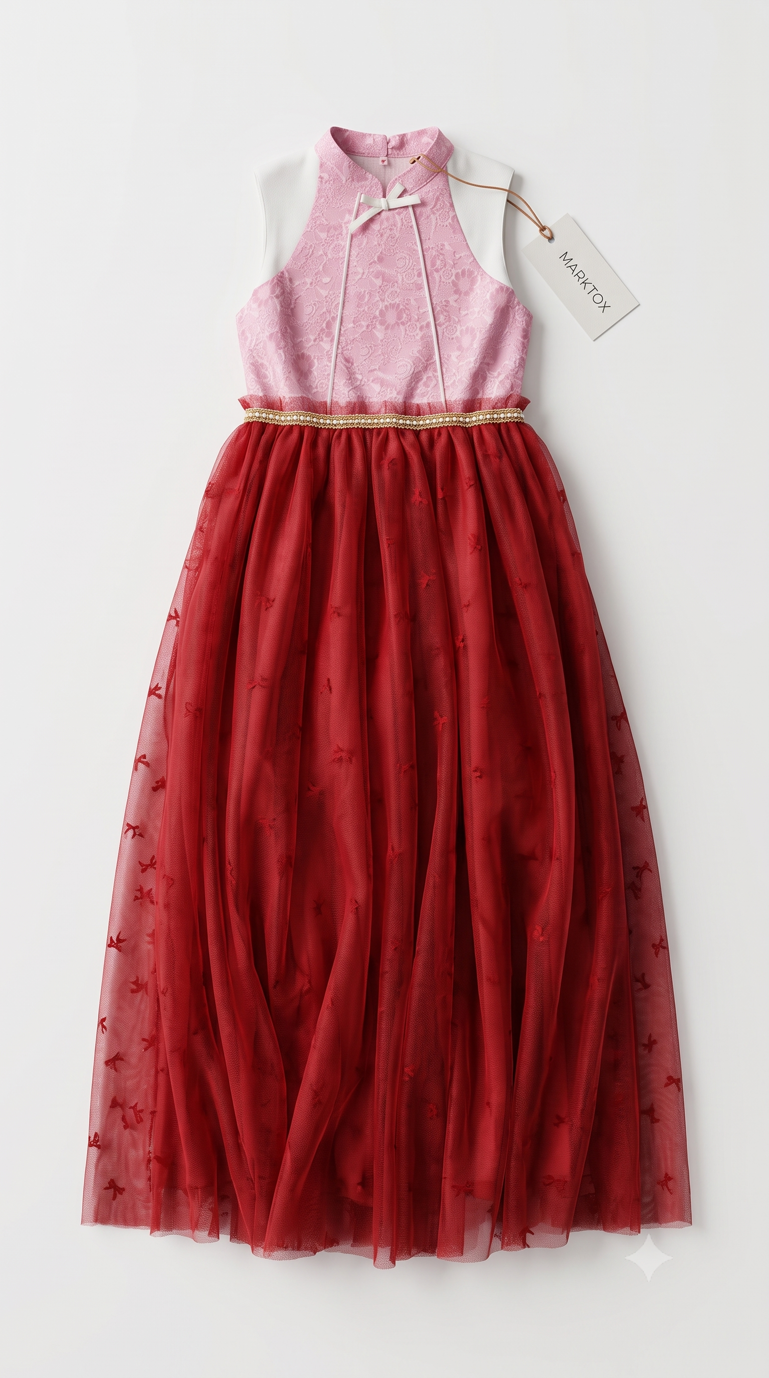 MARKTOX Lace Halter Maxi Dress – Luxury Occasion Wear for Girls