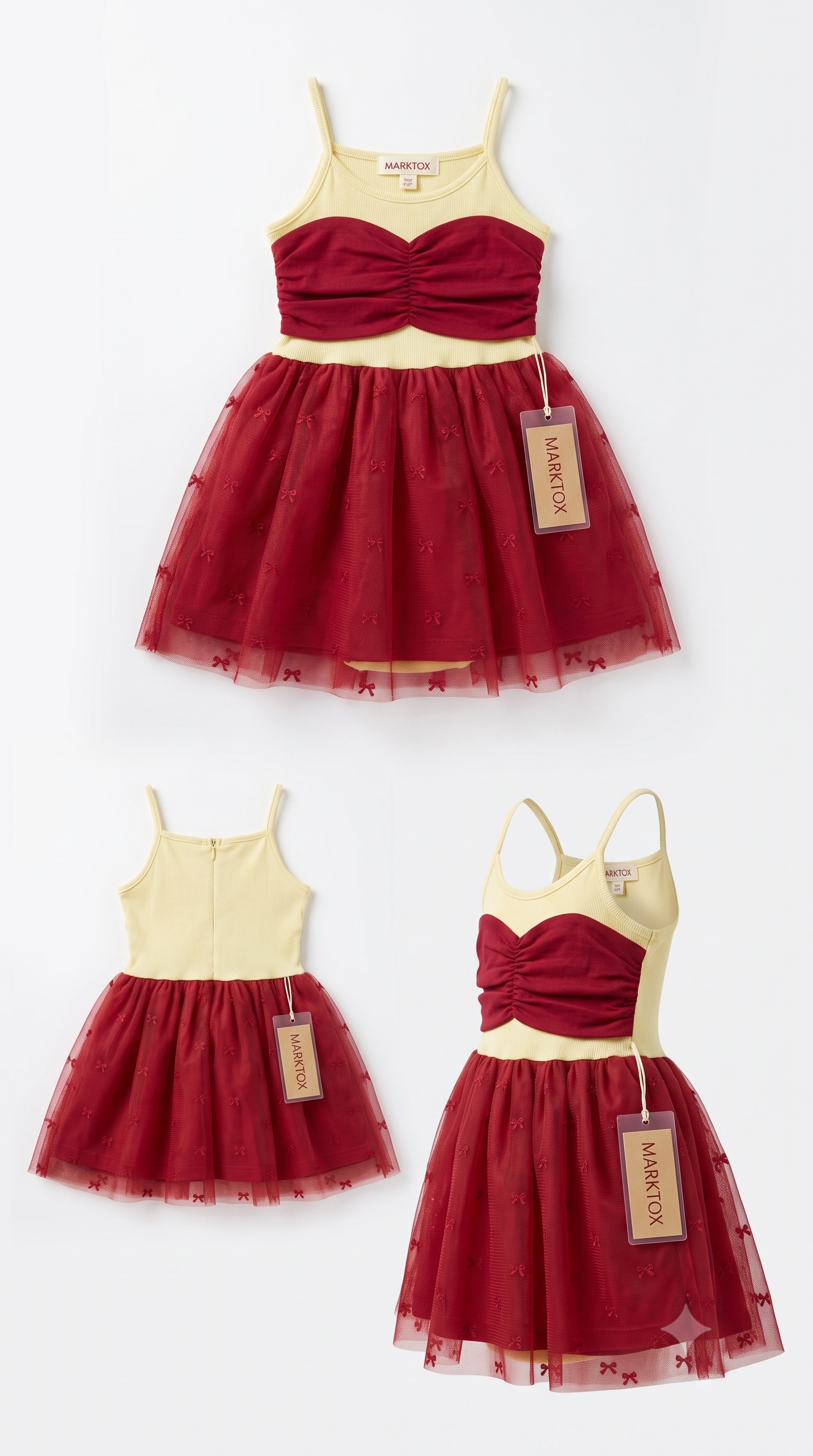 MARKTOX Ribbed Bow Tulle Dress – Luxury Occasion Wear