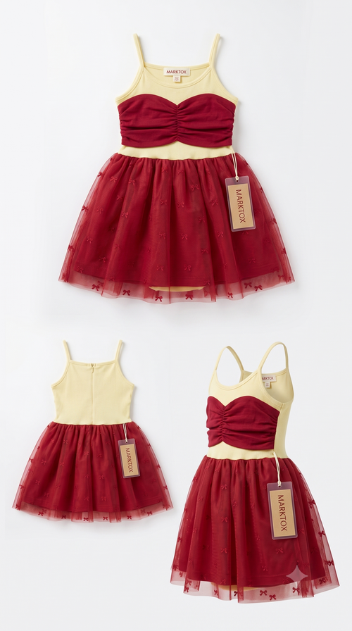 MARKTOX Ribbed Bow Tulle Dress – Luxury Occasion Wear