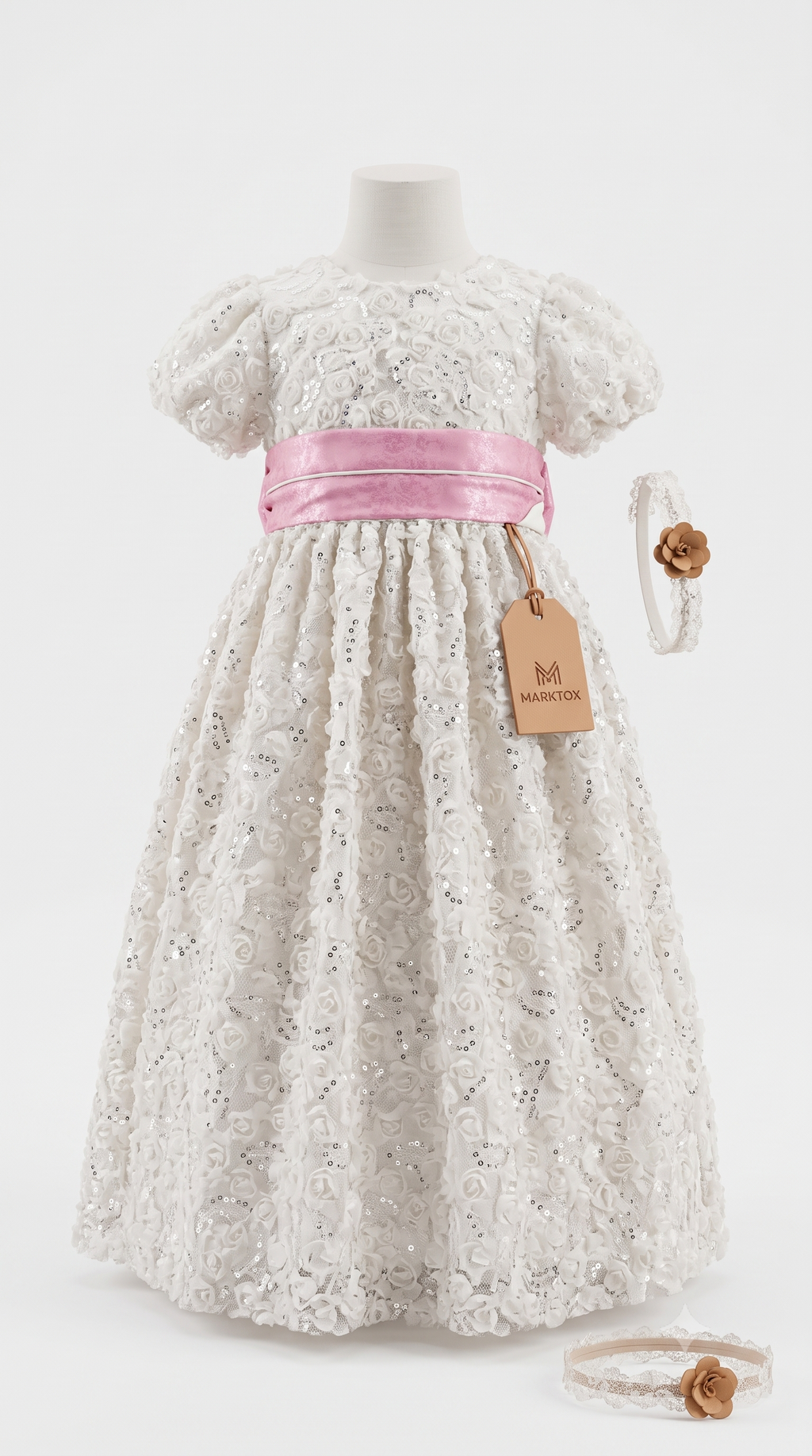 MARKTOX Sequin Rosette Princess Dress – Luxury Occasion Wear