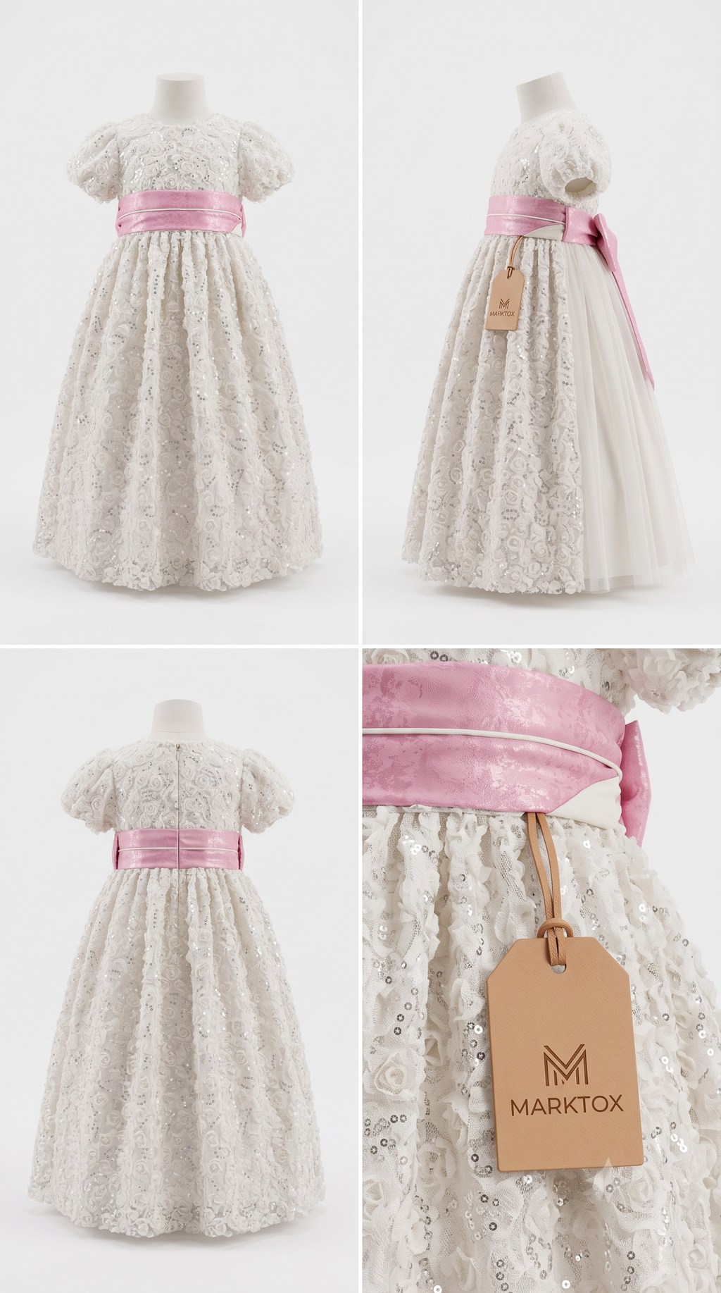 MARKTOX Sequin Rosette Princess Dress – Luxury Occasion Wear