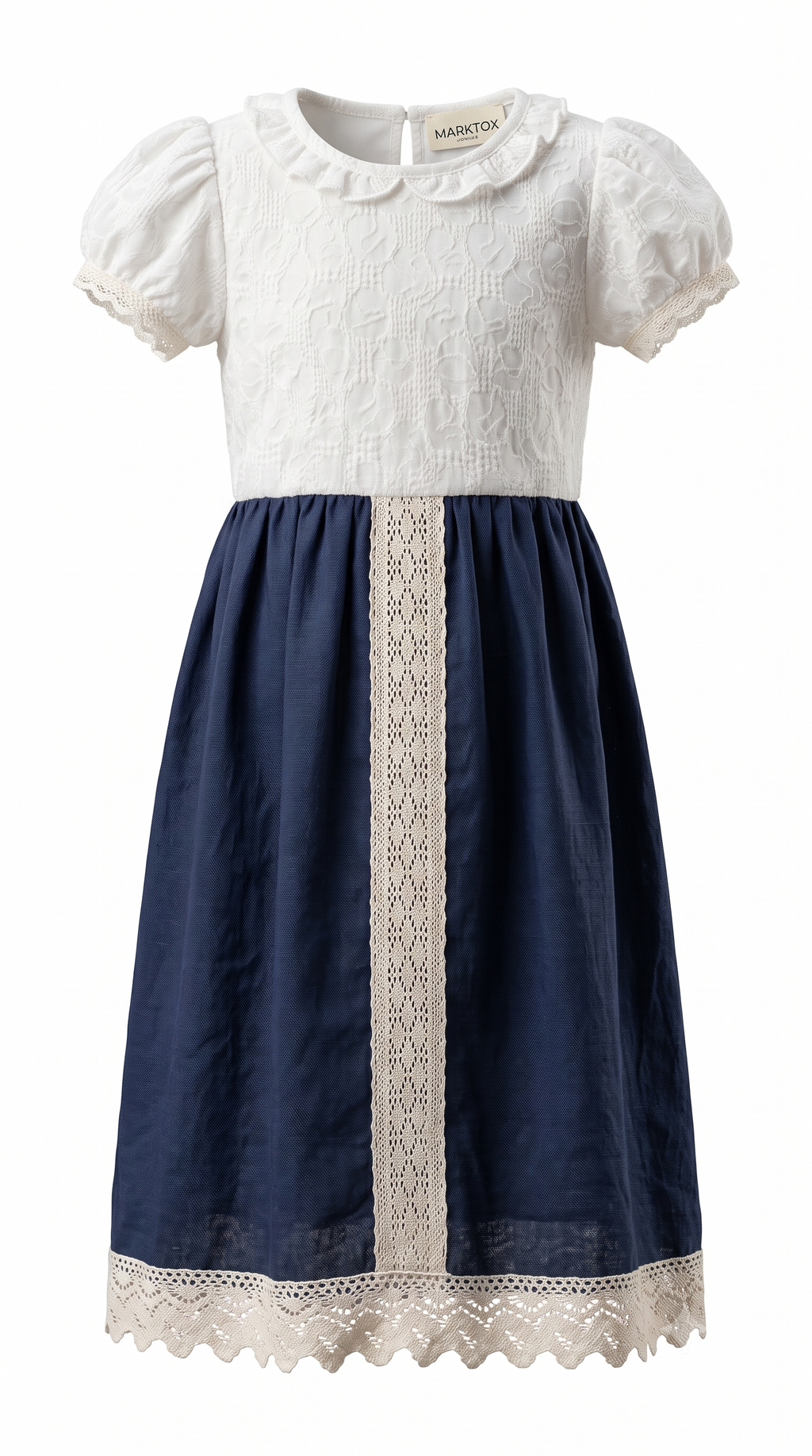 MARKTOX Vintage Embroidered Dress – Luxury Lace & Linen Style