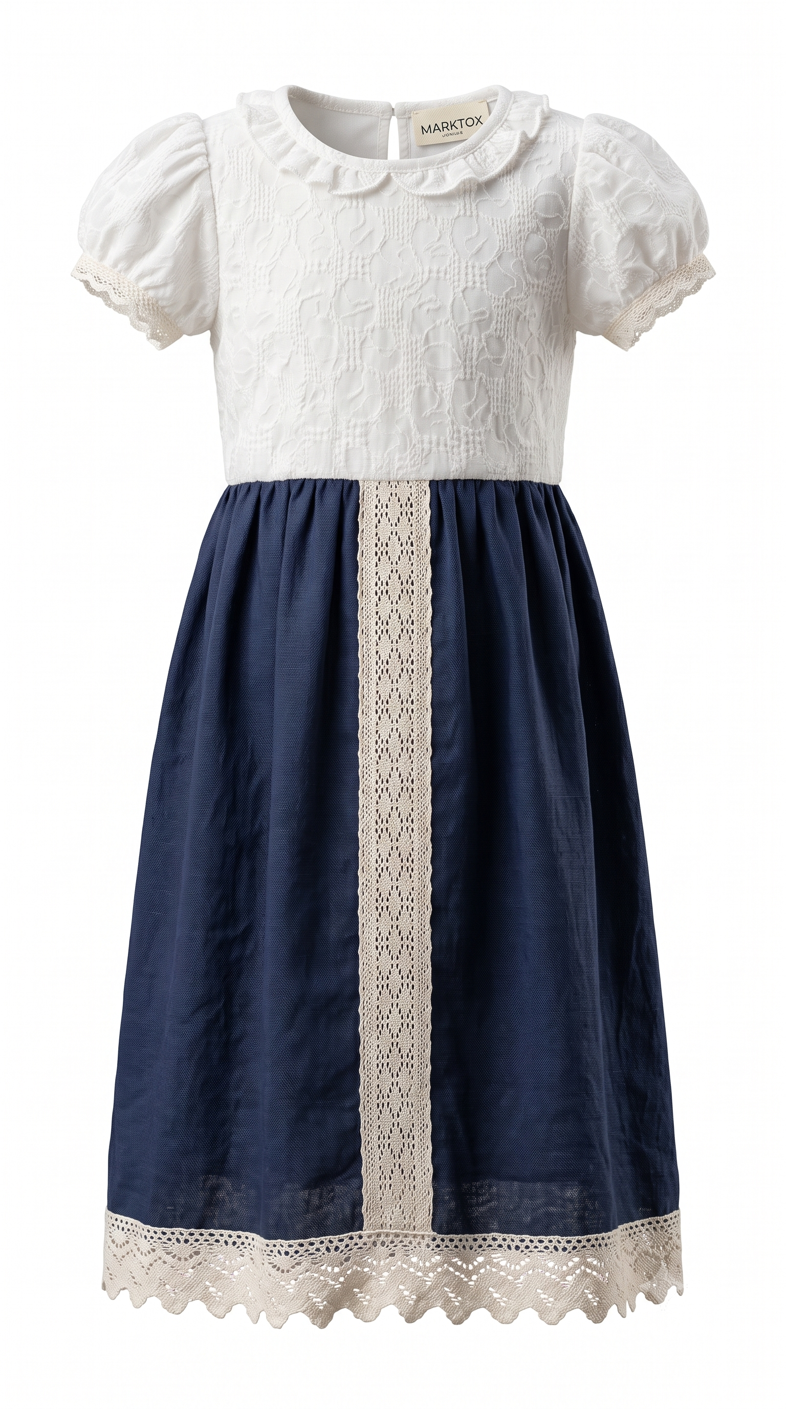 MARKTOX Vintage Embroidered Dress – Luxury Lace & Linen Style