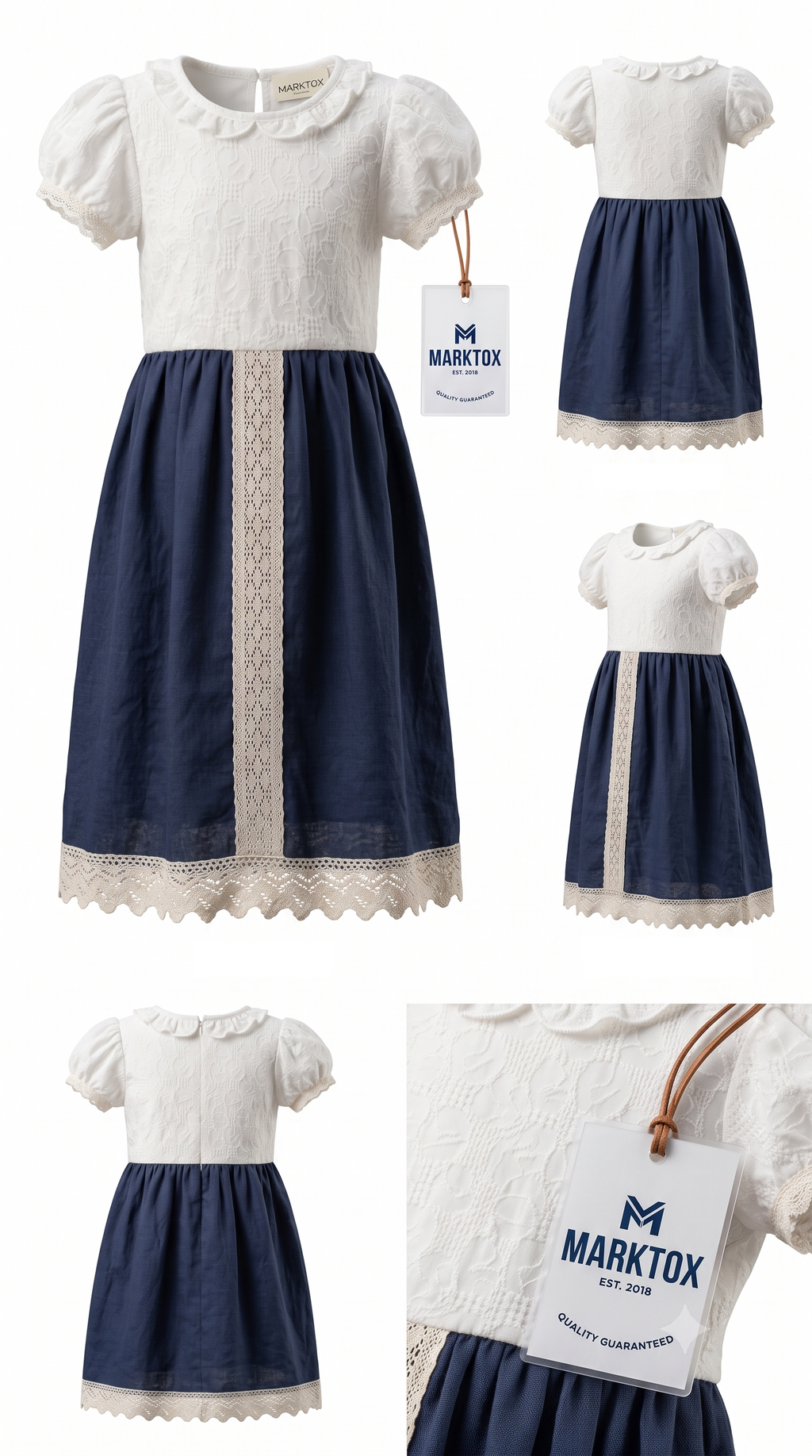 MARKTOX Vintage Embroidered Dress – Luxury Lace & Linen Style
