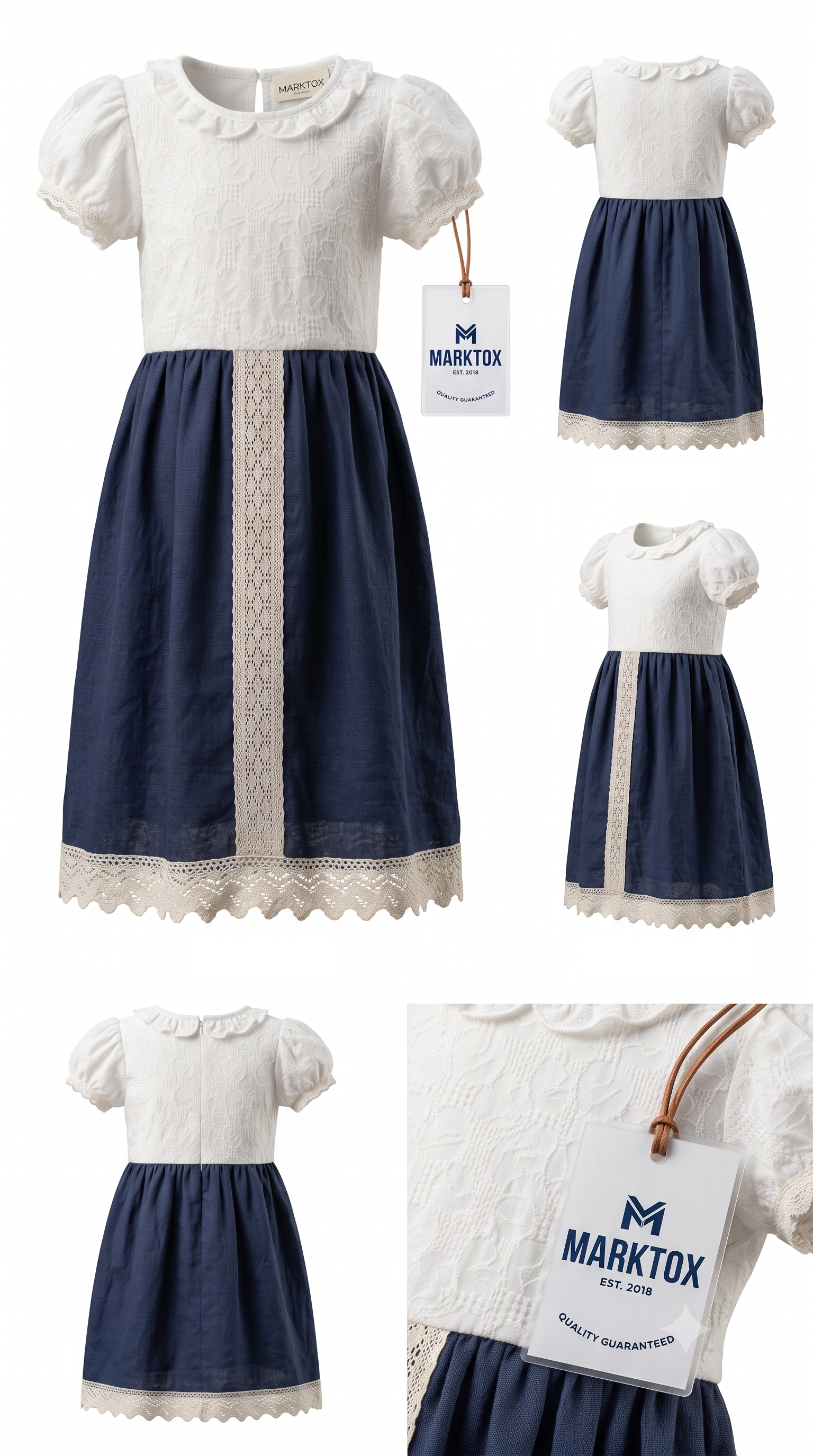 MARKTOX Vintage Embroidered Dress – Luxury Lace & Linen Style