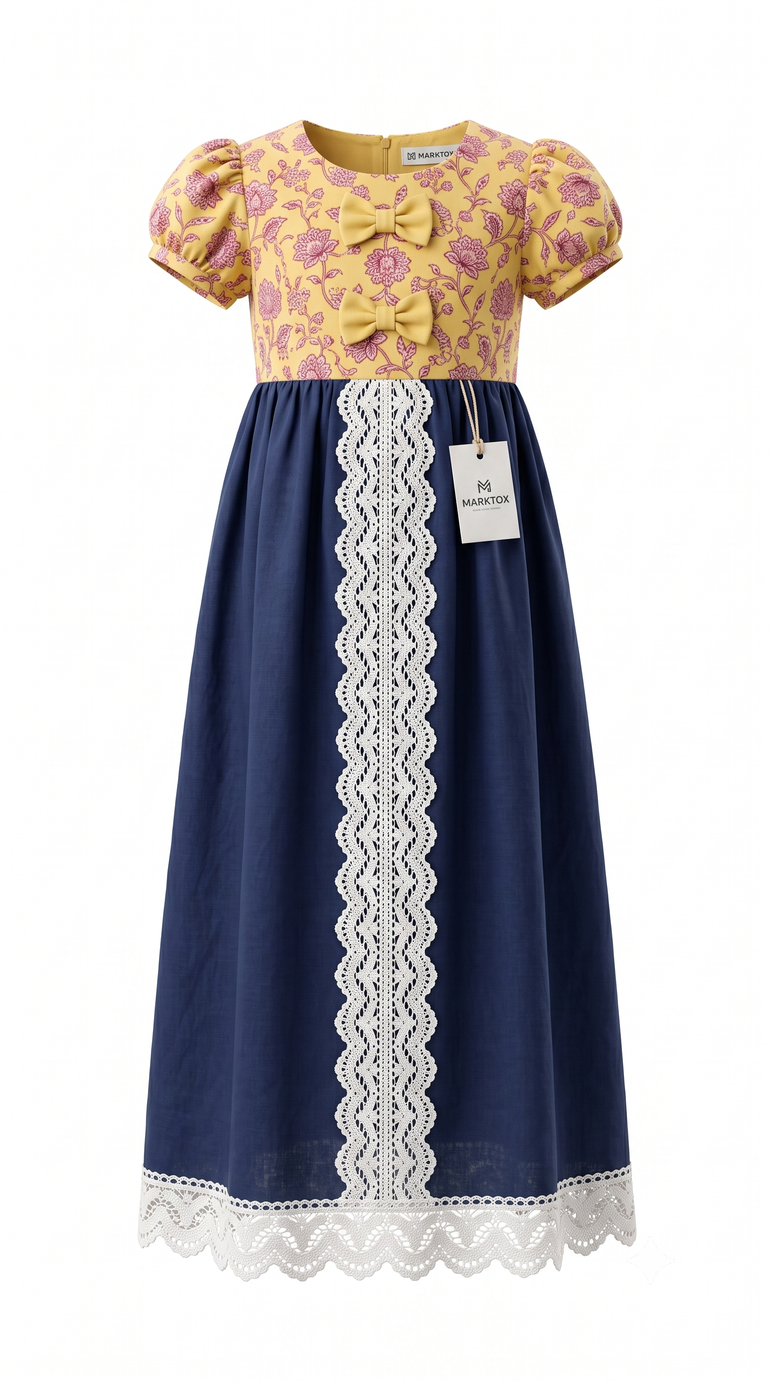 MARKTOX Vintage Floral Maxi Dress – Luxury Cottagecore Party Gown