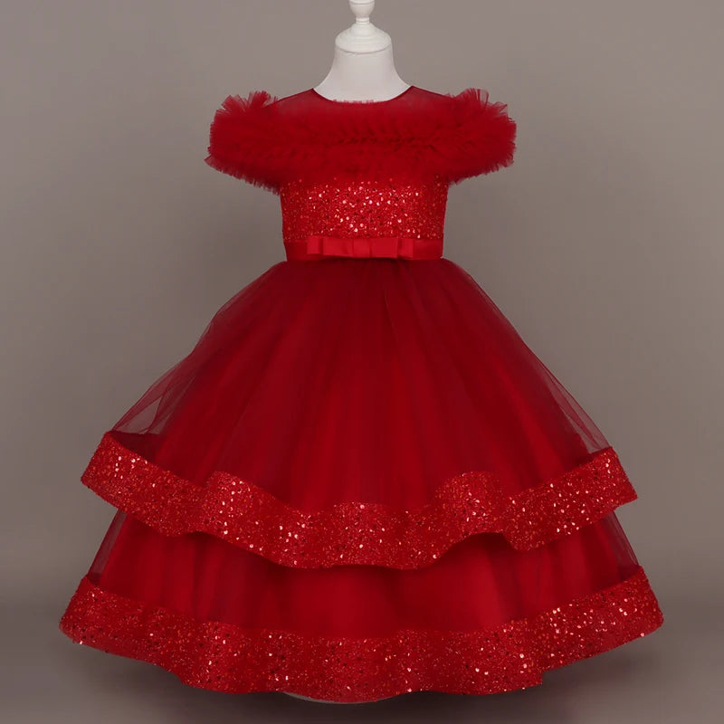 Lace Sequin Special-Occasion Dress for girls