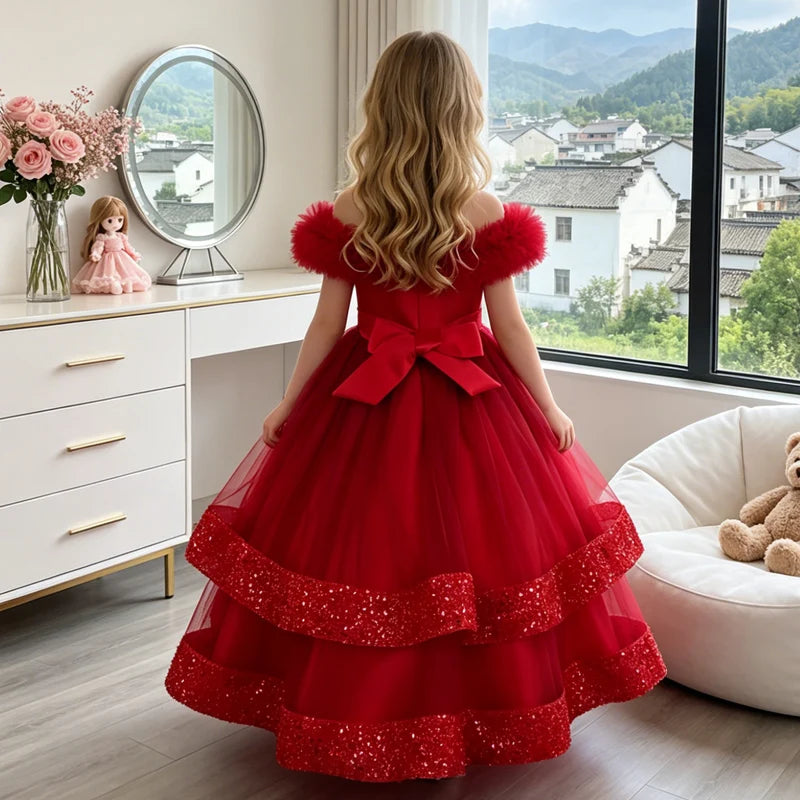 Lace Sequin Special-Occasion Dress for girls