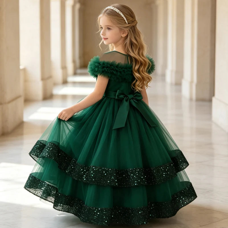 Lace Sequin Special-Occasion Dress for girls