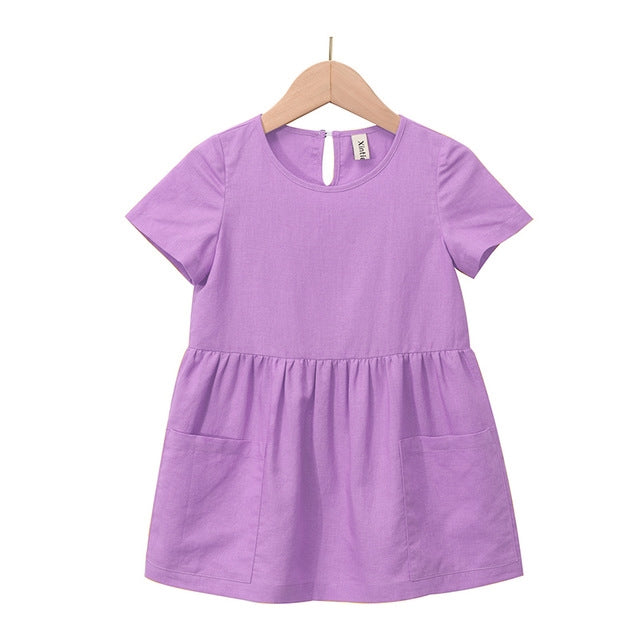 Marktox girls' cotton a-line birthday dress shown on a child