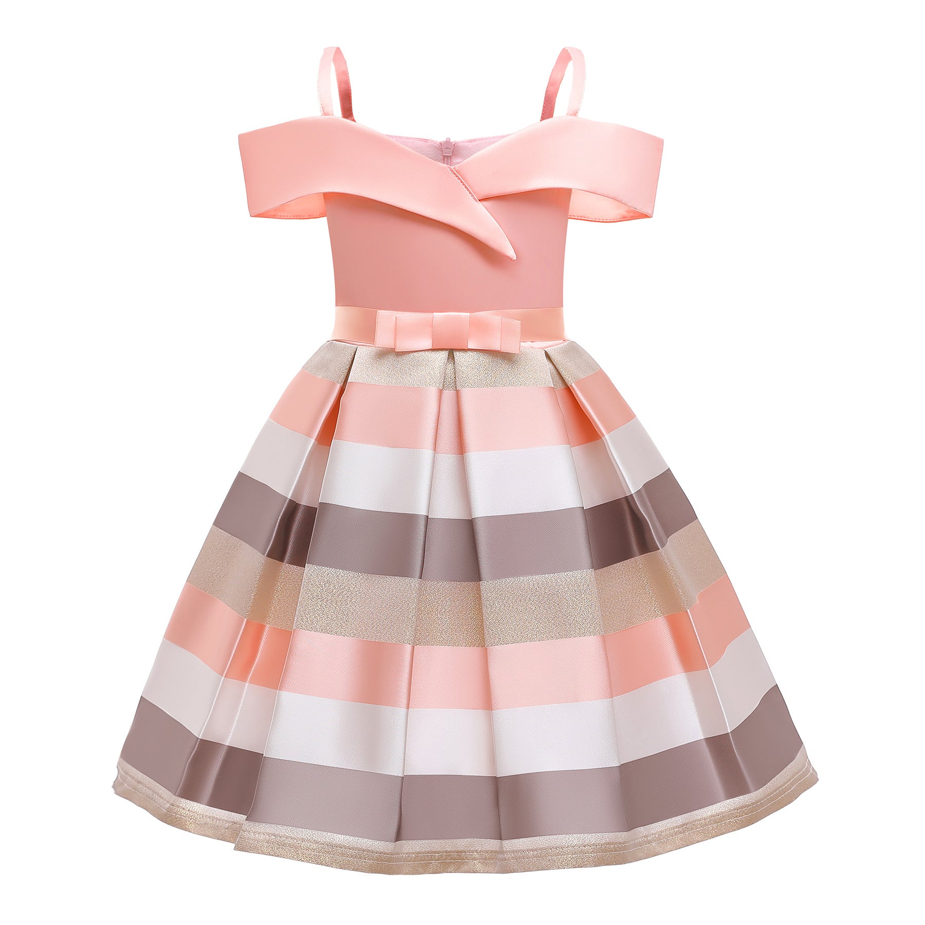 Marktox girls' striped cami summer dress in pink, sizes 3T to 6T
