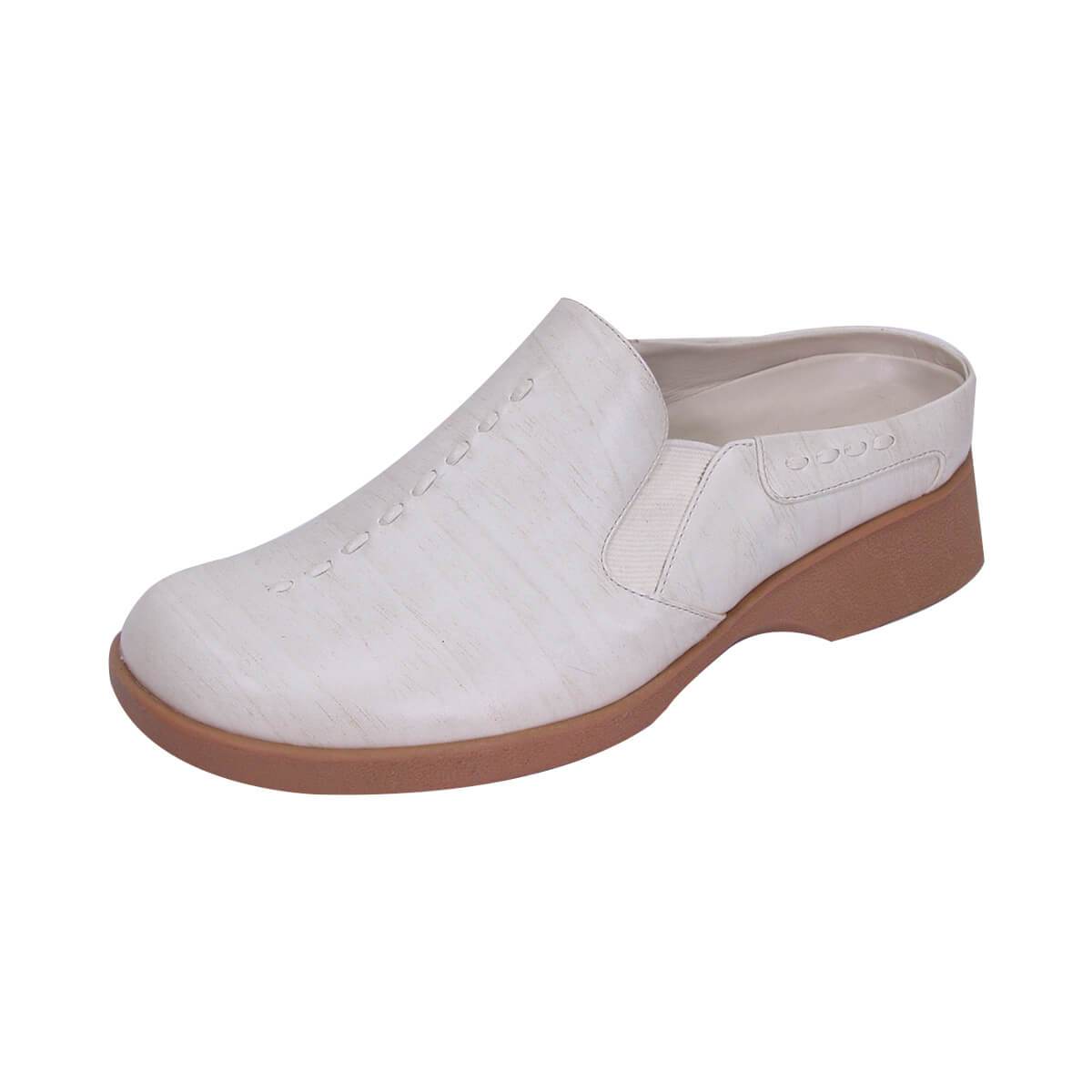 FUZZY Glenda Women's Wide Width Leather Comfort Clogs