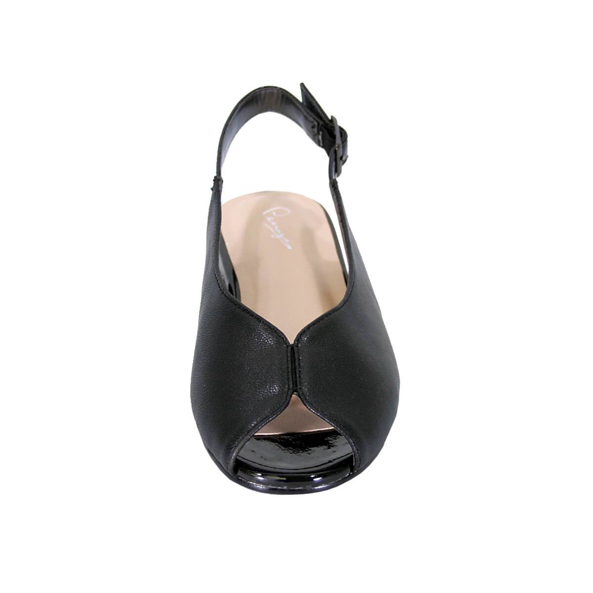 Alternative view of PEERAGE Eden Women's Wide Width Peep-Toe Leather Flats