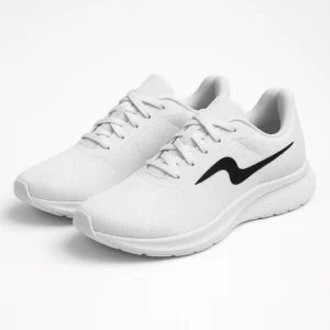 Unisex Running Shoes with Modern Black Wave Graphic Design