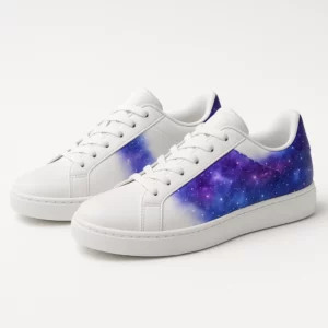 Unisex Custom Galaxy Print Sneakers - Purple and Blue Design