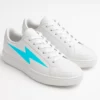 Unisex Custom Sneakers with Neon Blue Lightning Bolt Design