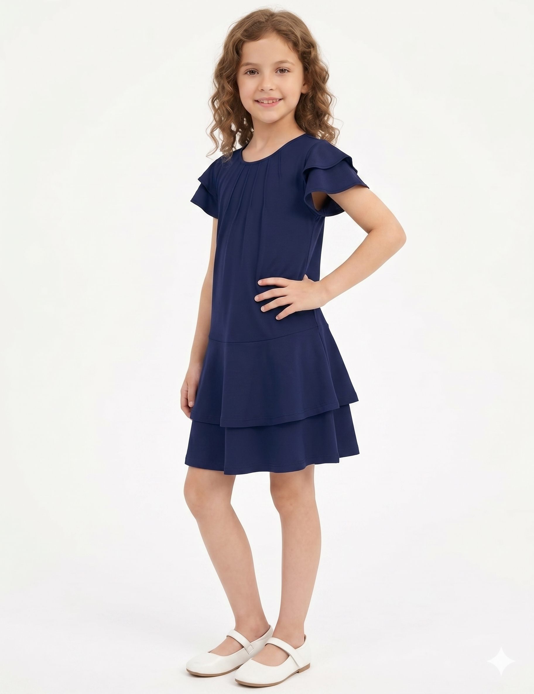 Marktox Tween Girls Dress, Flutter Sleeve Pleated Beach Dress
