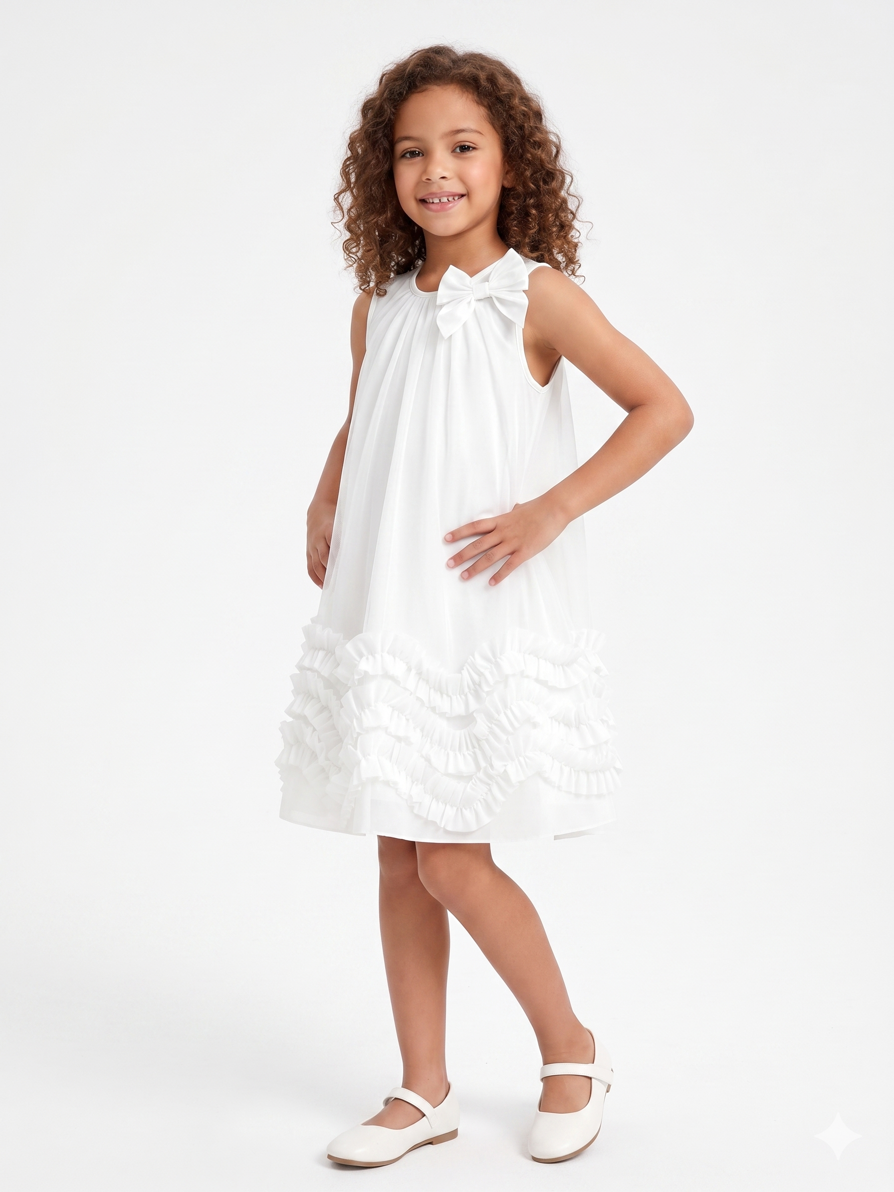 Marktox Toddler Girls Tulle Sundress, Sleeveless Floral Flower Girl Dress