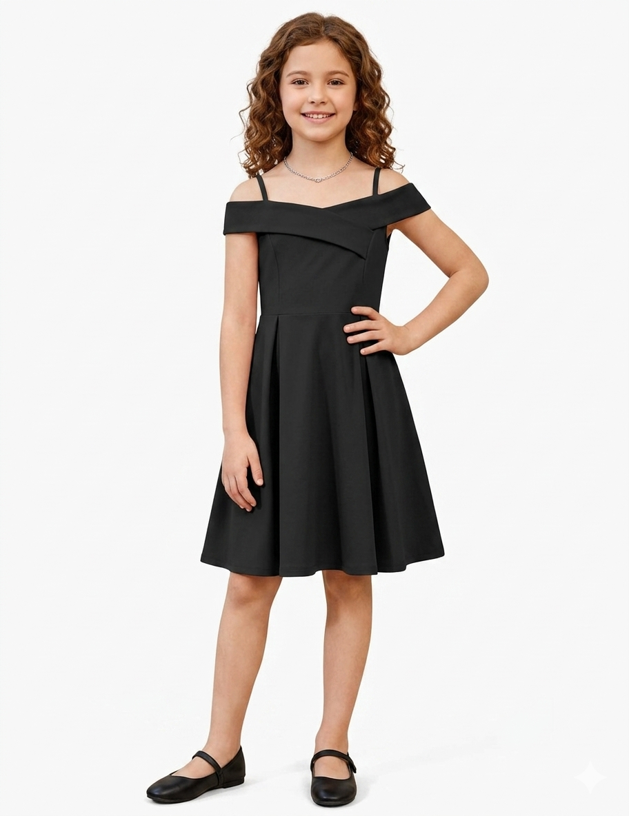 Alternative view of Marktox Girls Dress, Off Shoulder Pleated Party Dress